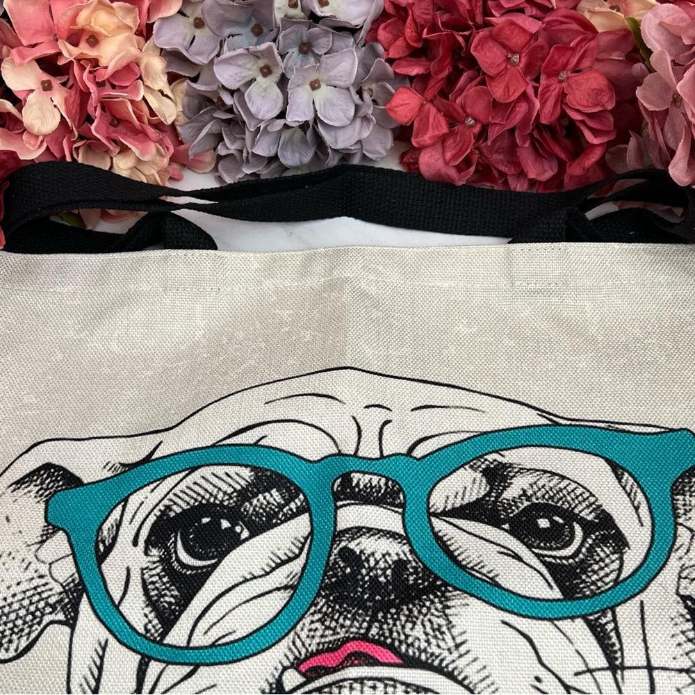 Eco-Friendly Preppy English Bulldog Folding Tote Bag - Picture 10 of 14
